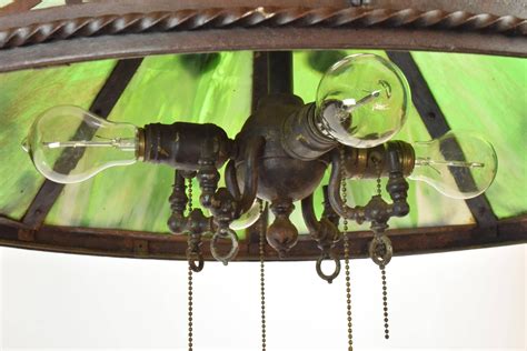 Green Slag Glass Iron Chandelier For Sale At 1stdibs Slag Glass