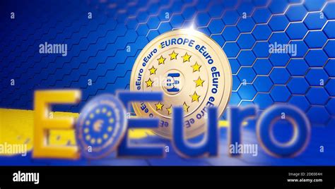 e-euro digital concept of Europe. digital currency of Europe creative ...