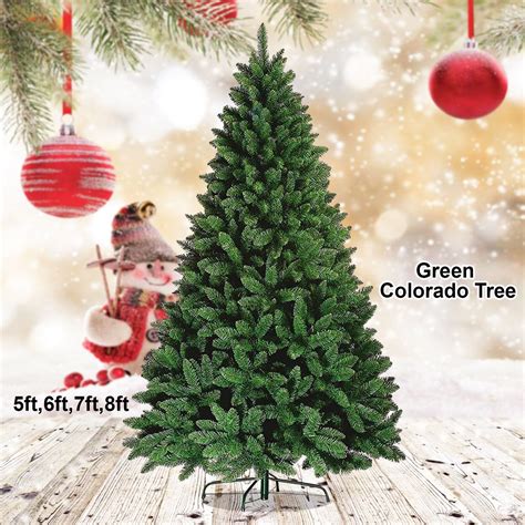 Christmas Tree Bushy Pine Branches Colorado Spruce Metal Stand Xmas 5ft 6ft 7ft Ebay