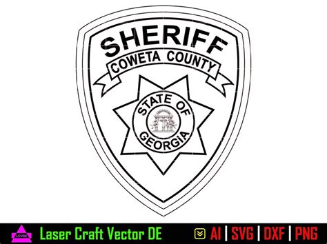 Coweta County Sheriff Badge Ai Svg Dxf Pngand Jpeg Files Etsy