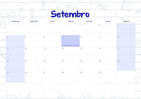 Calendario Mensal Caderno De Professor Setembro Fazendo A Nossa