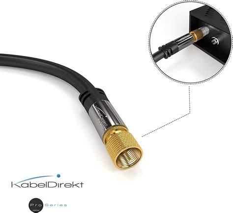 Kabeldirekt 1m Digital Coaxial Audio Video Cable Satellite Cable 1 X 90° Angled Coax F Pin To