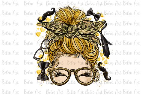 Fathers Day Messy Bun Yellow Hair Design Graphic By Beleo Art