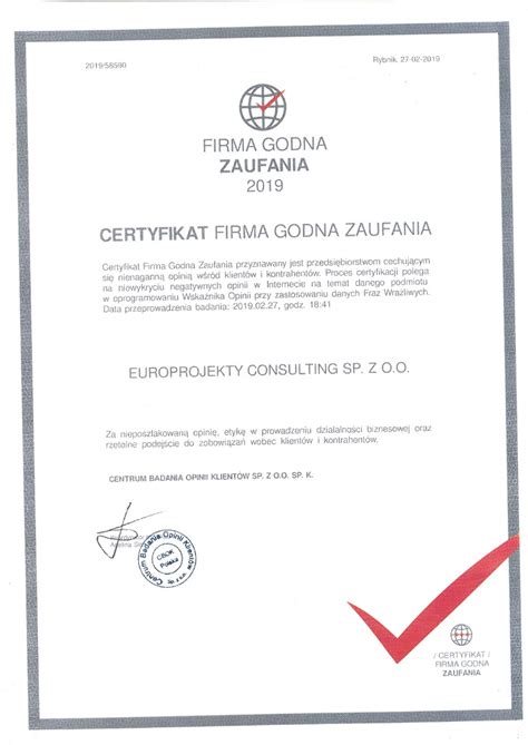 Referencje Europrojekty Consulting Sp Z O O