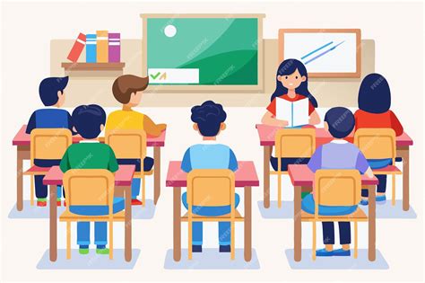 Desenhos De Professores Em Sala De Aula - Uma ilustração de desenho animado de alunos em uma sala de aula com um ...