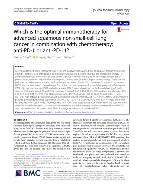 (PDF) Which is the optimal immunotherapy for advanced squamous non ...