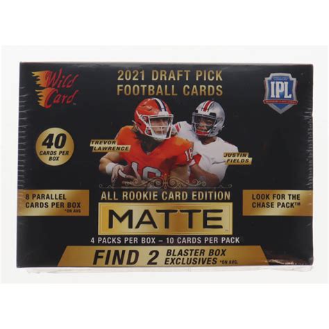 2021 Wild Card Matte Black Draft Pick Football Blaster Box With 4