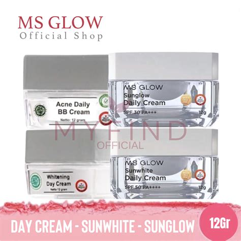 Jual SUNGLOW MS GLOW SUNWHITE DAY CREAM Shopee Indonesia