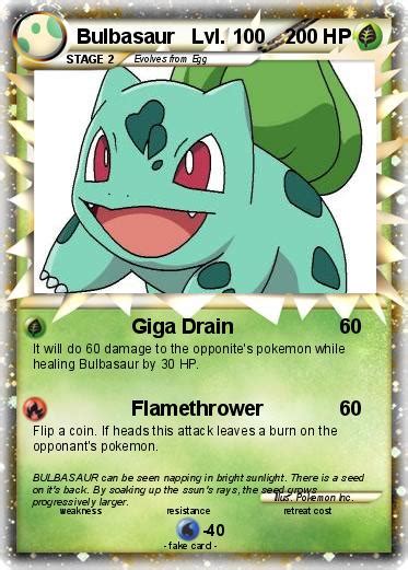 Pokémon Bulbasaur Lvl 100 100 - Giga Drain - My Pokemon Card