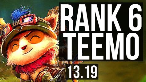 Teemo Vs Gnar Top 4 6m Mastery Rank 6 Teemo 7 Solo Kills 500