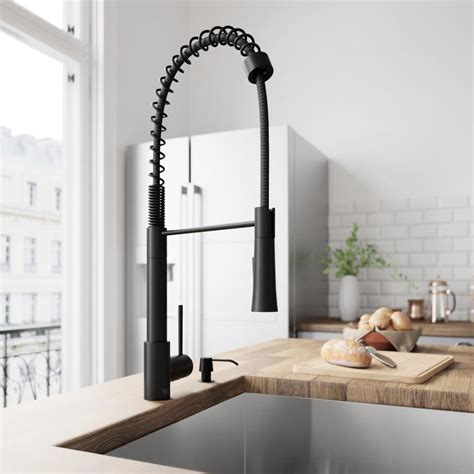 VIGO Laurelton Matte Black 1-Handle Deck Mount Pull-down Kitchen Faucet ...