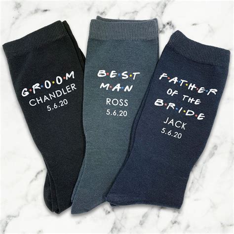 Groomsmen Socks Friends Inspired Personalized Wedding Socks Grooms