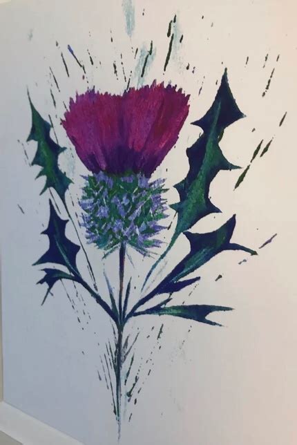 Grace On Twitter 💜💚scottish Thistle Original Art Print 💚💜