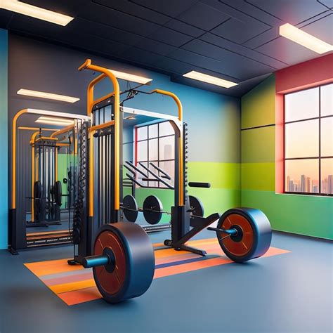 Premium Ai Image Modern Gym Interior With Sport And Fitness Equipment