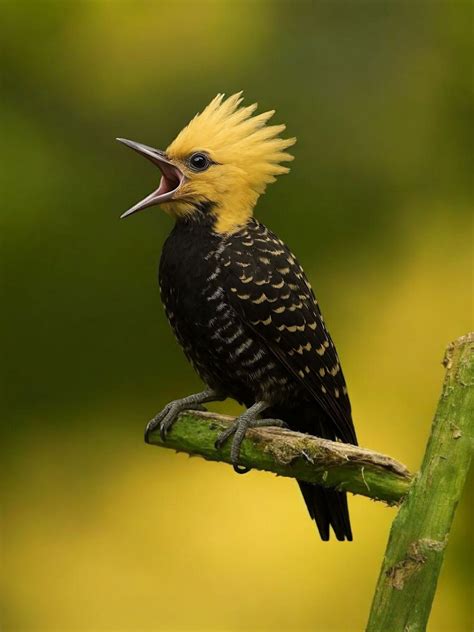 digital - Blond-crested woodpecker 🖤💛 The blond-crested woodpecker