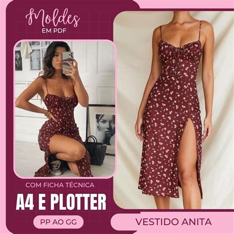 Vestido Anita Molde Em Pdf Casini Moldes Em Pdf Hotmart