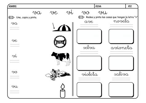 Lectoescritura Letra V Fichas Infantil Y Primaria Trazos De Letras