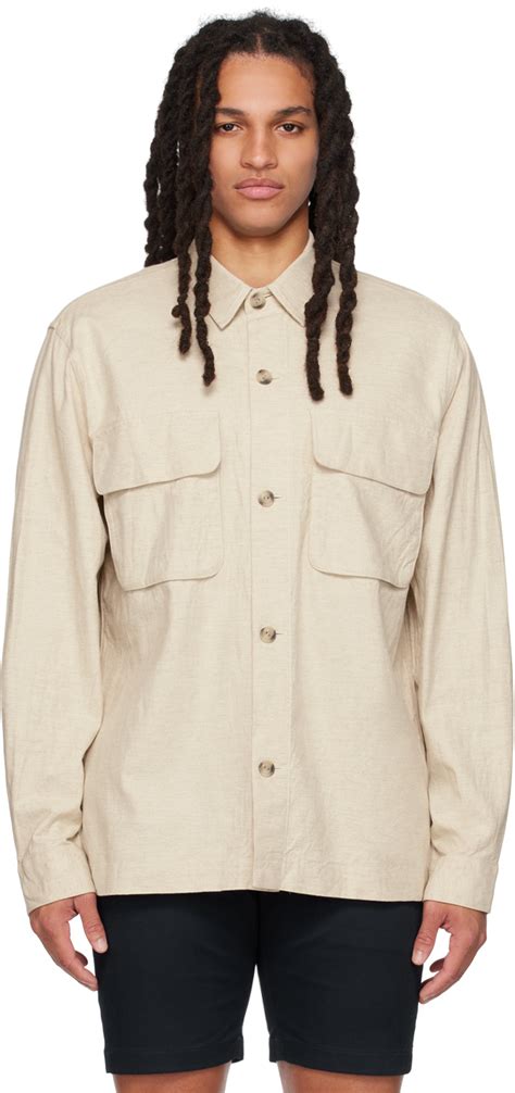 Beige Buttoned Jacket By Vince On Sale