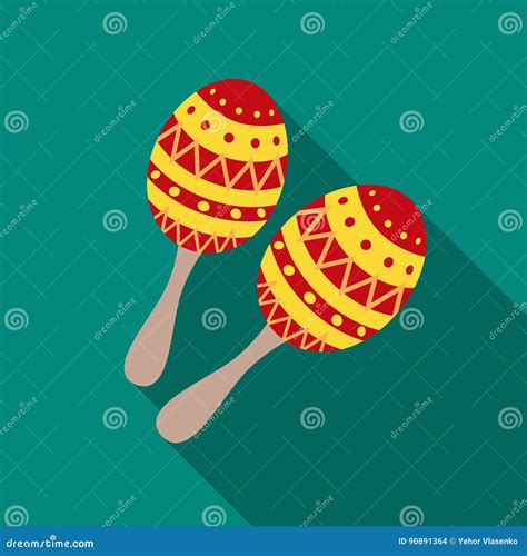 Maracas Icon In Flat Style Isolated On White Background Musical