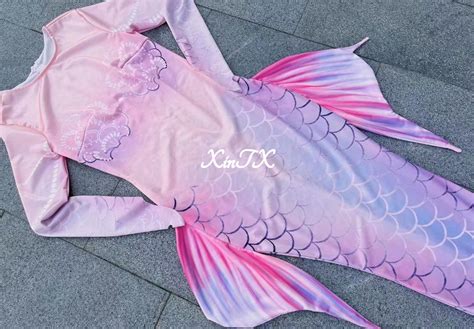 One Piece Mermaid Tail Swimsuit Big Tail Pink Can Add Monofin Swim Dress Costume Womens Clothing