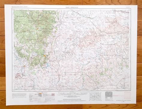 Antique Hot Springs South Dakota 1955 US Geological Survey Etsy