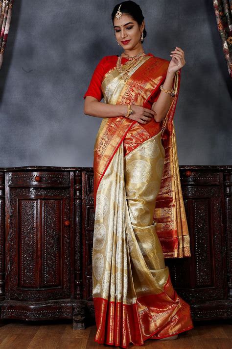 Red And Gold Wedding Saree Micha Cousins