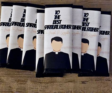 Custom Catholic Priest Spiritual Father Eucharist Chocolate Bars