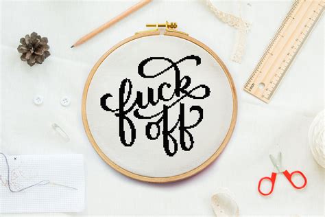 Fuck Off Swear Cross Stitch Pattern Swearword Sassy Embroidery Etsy