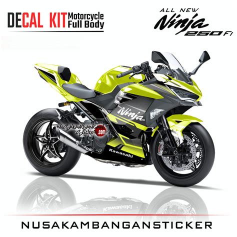 Decal Stiker Kawasaki All New Ninja Fi Hitam Kuning Sticker Full