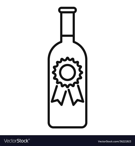 Sommelier Wine Bottle Icon Outline Style Vector Image