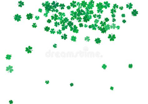 St Patrick S Day Background Template With Falling Clover Leaves Stock