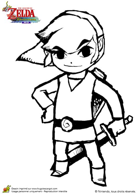 Coloriage Nintendo Zelda Wind Waker Link