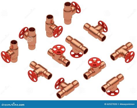 Copper Valves Set Stock Illustration Illustration Of Isolated