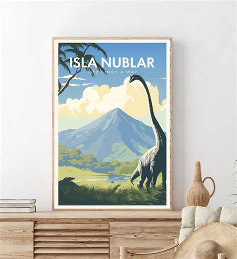 Poster Isla Nublar Poster Jurassic Park Art Des Années 50 Art