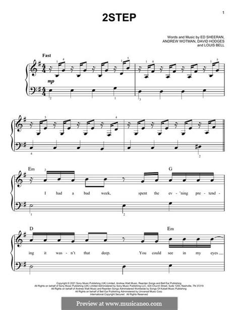 Step By E Sheeran Sheet Music On Musicaneo