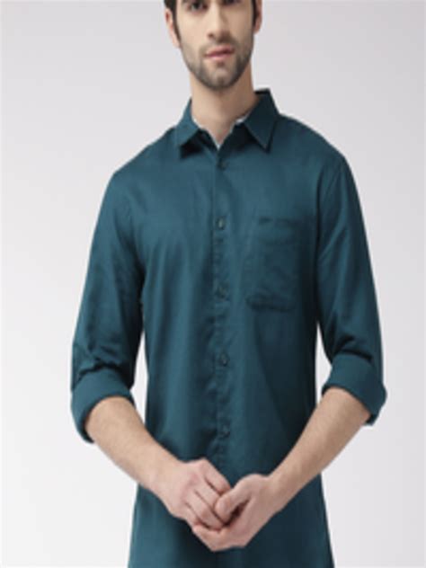 Buy Marks Spencer Men Teal Blue Regular Fit Solid Casual Shirt