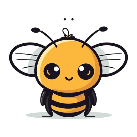 Premium Vector Cute Cartoon Bee Vector Illustration Isolated On White