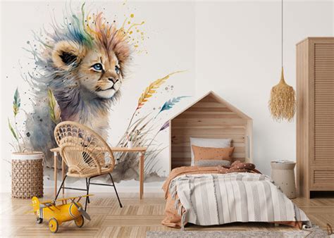 Papier Peint Enfant Panoramique Roi Lion My Joli Wall