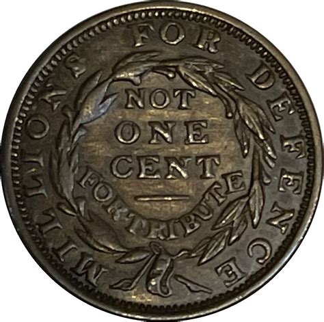 Hard Times Token Liberty Millions For Defence Not One Cent For