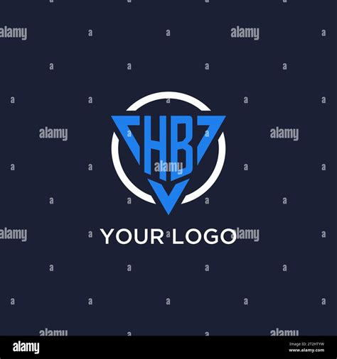 Hb Monogram Logo With Triangle Shape And Circle Design Vector Stock