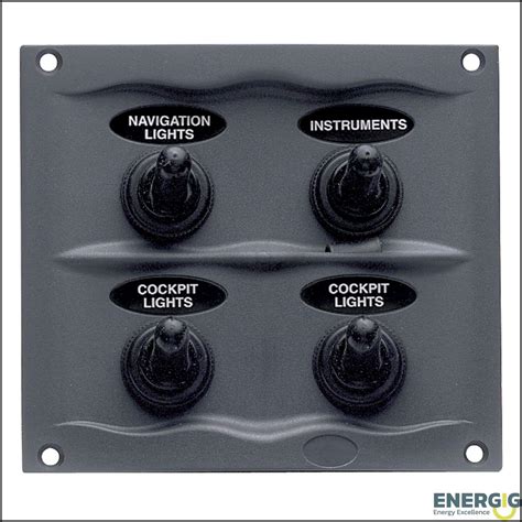 BEP Switch Panel DC Waterproof 4xOn/Off Charcoal - DC Panels