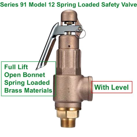 Series Model Brass Safety Valve Open Bonnet Full Lift