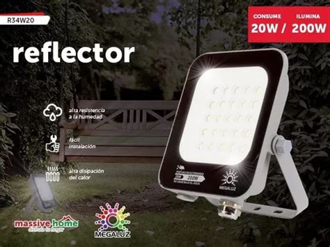 Reflector Led 20w Lámpara Luminario Exterior Luz Blanca Ip65 en venta