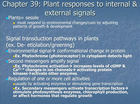 Ppt Chapter 39 Plant Responses To Internal And External Signals