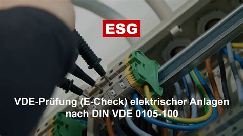 VDE Prüfung E Check elektrischer Anlagen nach DIN VDE 0105 100 DGUV