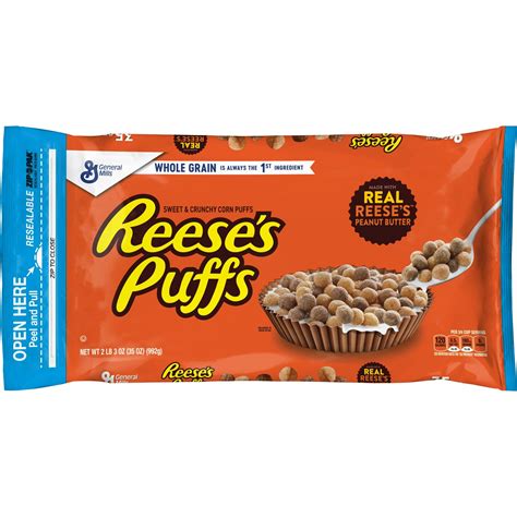 Reeses Puffs Breakfast Cereal Bag 35oz General Mills Reeses