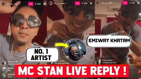 Mc Stan Live Reply To Emiway Bantai Mc Stan Talking About Nusta Paisa