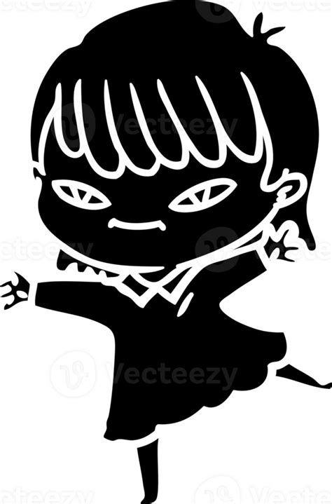 Cartoon Woman Solid Black Icon 41727264 Png