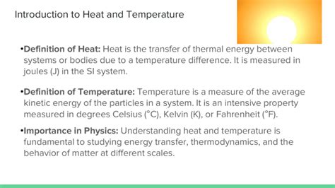 Introduction To Heat And Temperature