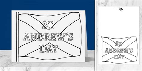 St Andrew's Day Colouring Card | Twinkl Party (Teacher-Made)